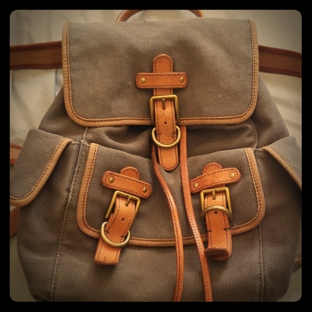 Fossil canvas backpack